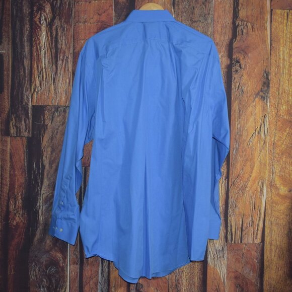 LANDS' END Men's 18.5 - 37T Traditional Fit Wrinkle Free Broadcloth Dress Shirt - Picture 4 of 6